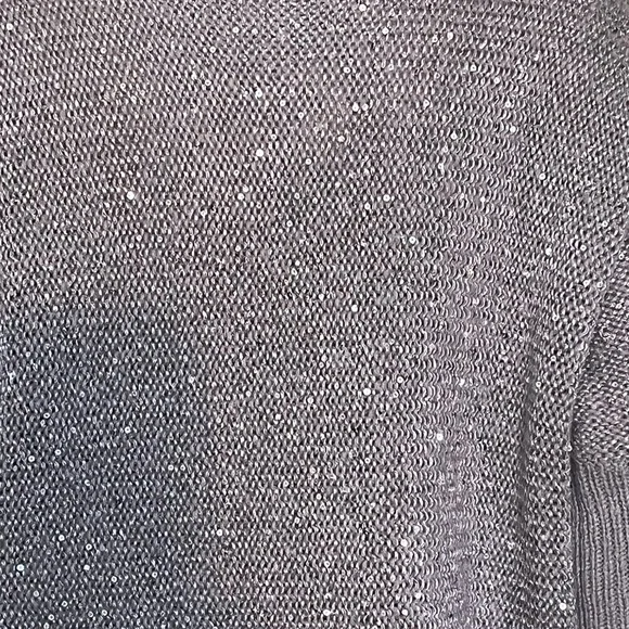 NWT Forever 21 Sequin Crew-Neck Long Sleeve Sweater, Silver Gray | S - Picture 9 of 14